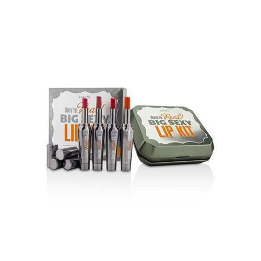 Benefit mini lip kit front view showing compact travel packaging and shade variety