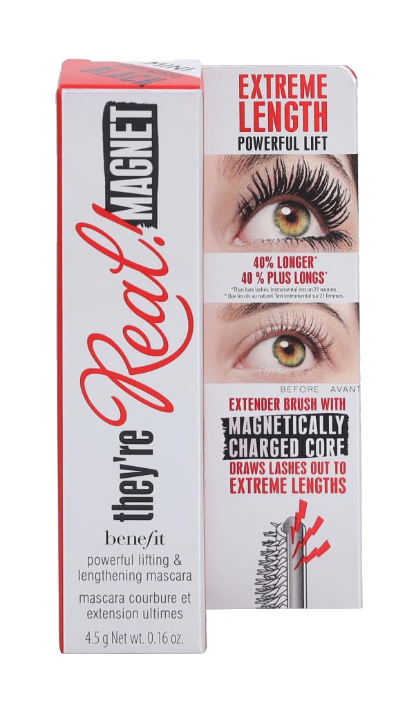 Benefit they're real magnet formula texture swipe showing smooth, clingable finish for length
