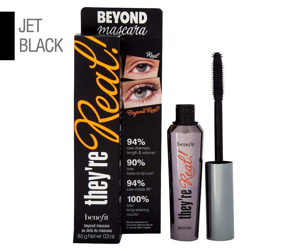Benefit They're Real Mascara Beyond Black finished look for dramatic eyes.