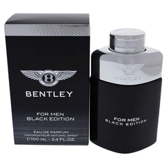 Bentley Black Edition EDP bottle front view, ideal for bold evening wear.