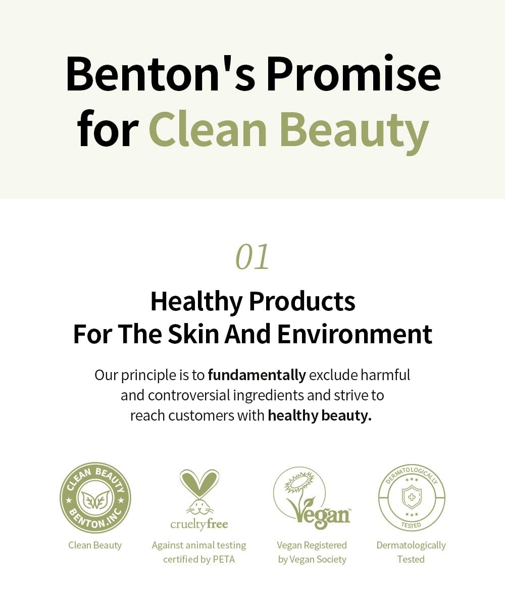 Benton Air Fit UV Defense Sun Cream no artificial odors vegan formula shown.