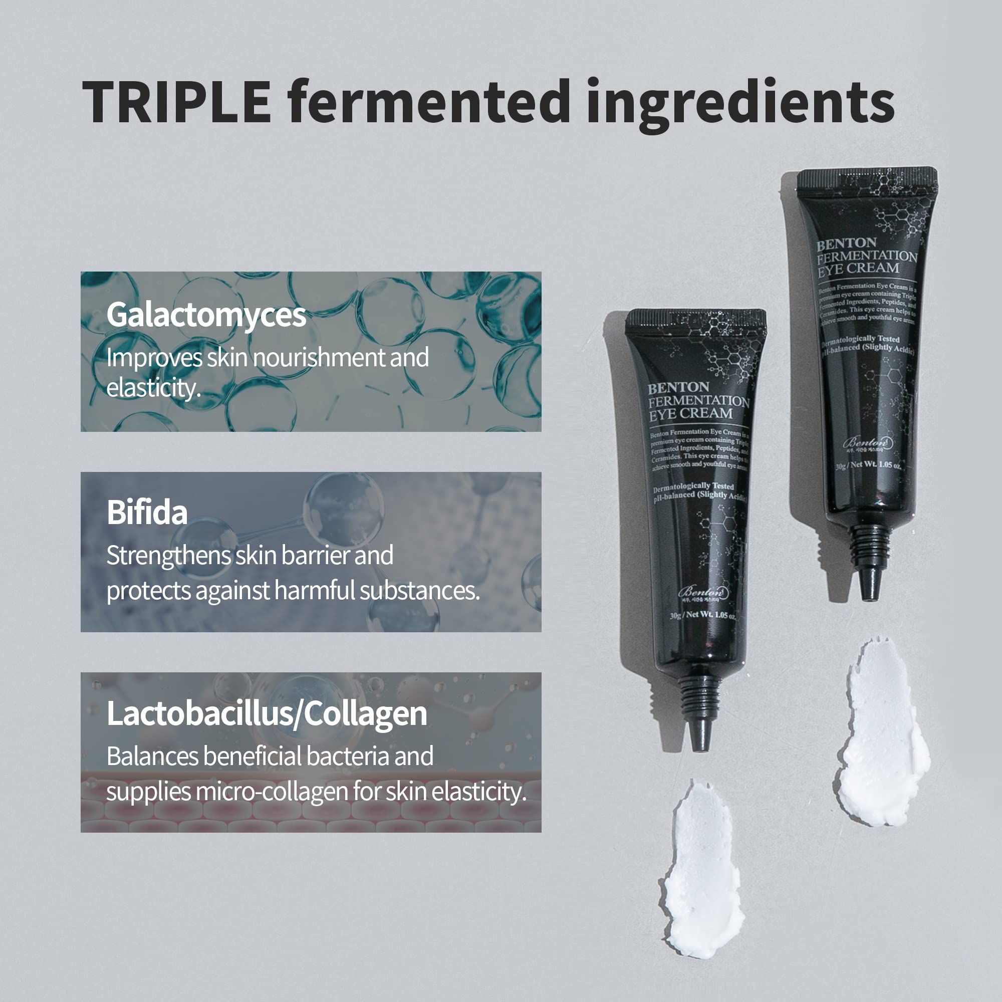 Application scene with eye cream demonstrating quick absorption and matte finish for makeup prep