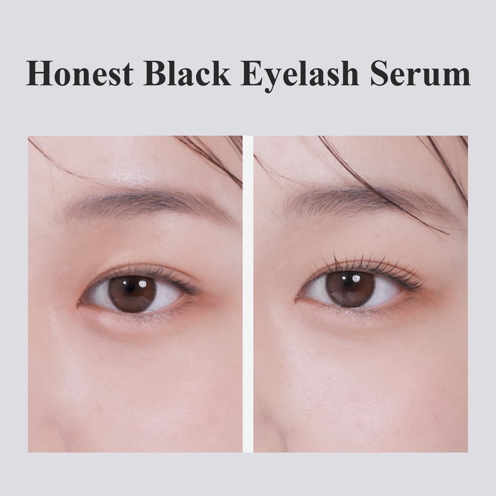 BENTON Honest Black Eyelash Serum 2-way brush close-up for volumizing application
