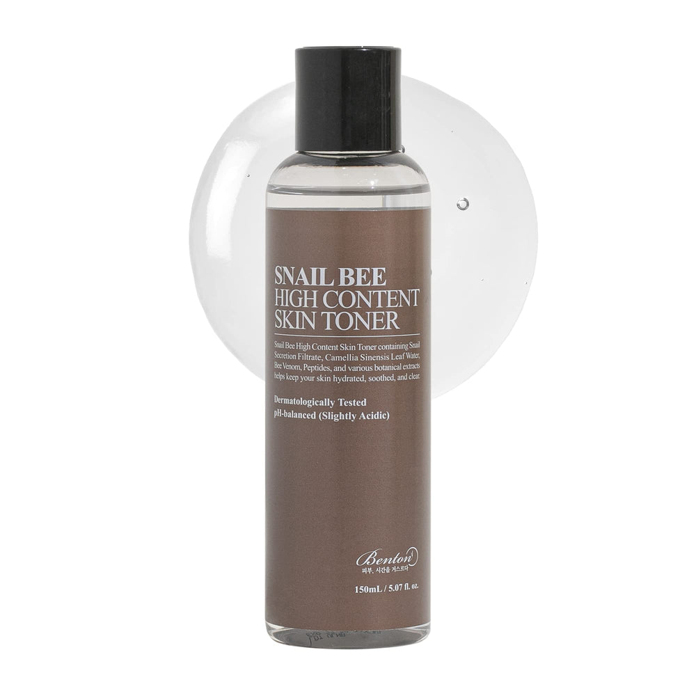 BENTON Snail Bee High Content Toner bottle showing hydration-friendly design