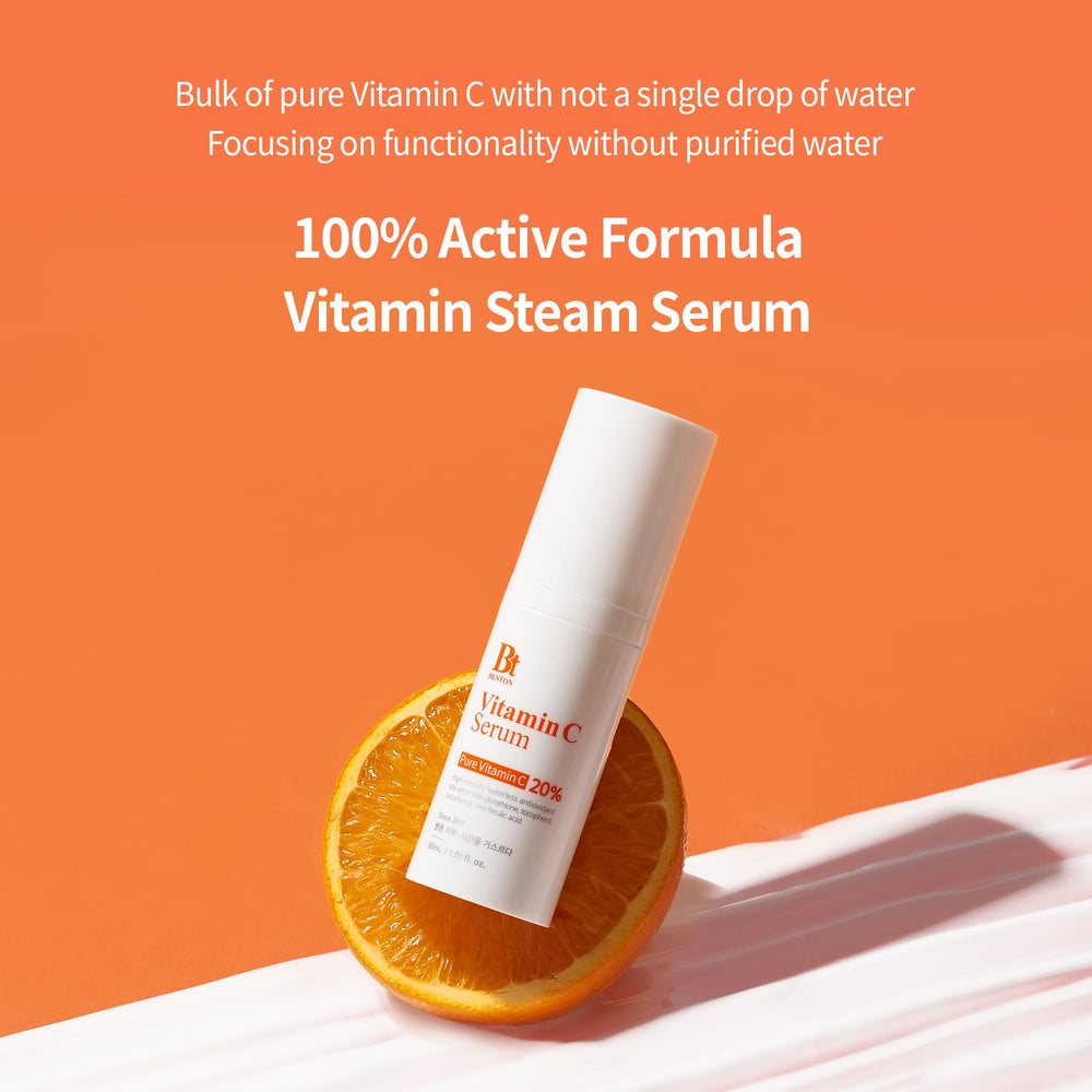BENTON airless bottle design minimizes air exposure to preserve potency.