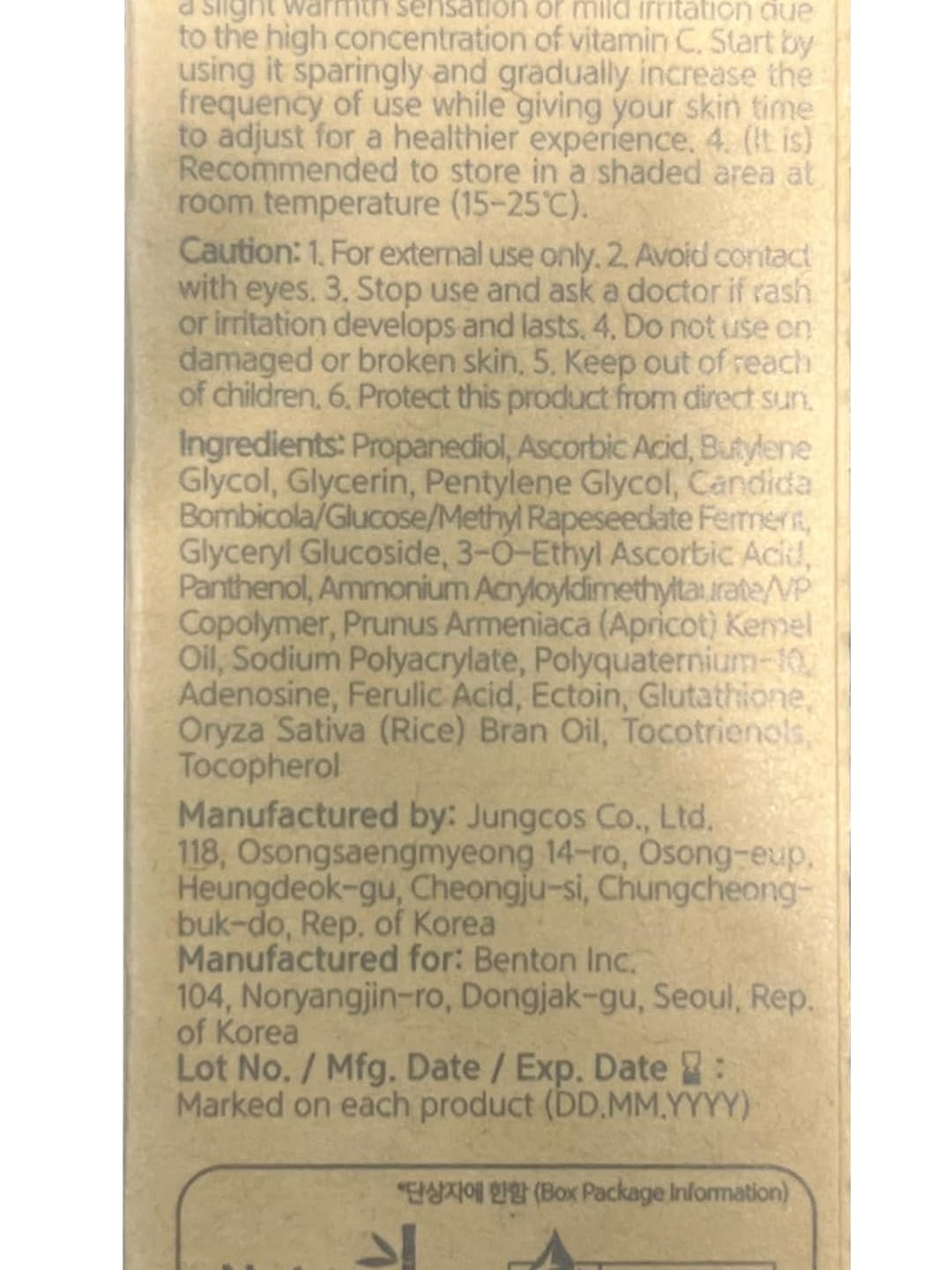 BENTON serum contains high moisturizing agents to aid absorption and hydration.