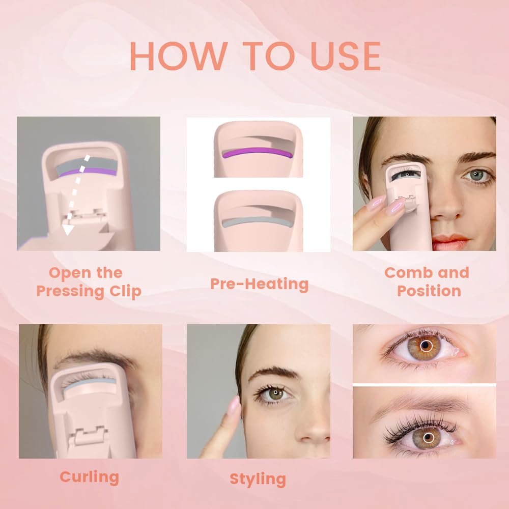 BEOVEA heated eyelash curler all-lash-types-friendly design works on short and long lashes.