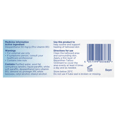 Bepanthen Tattoo Aftercare Ointment on skin demonstrates breathable, protective layer during healing.