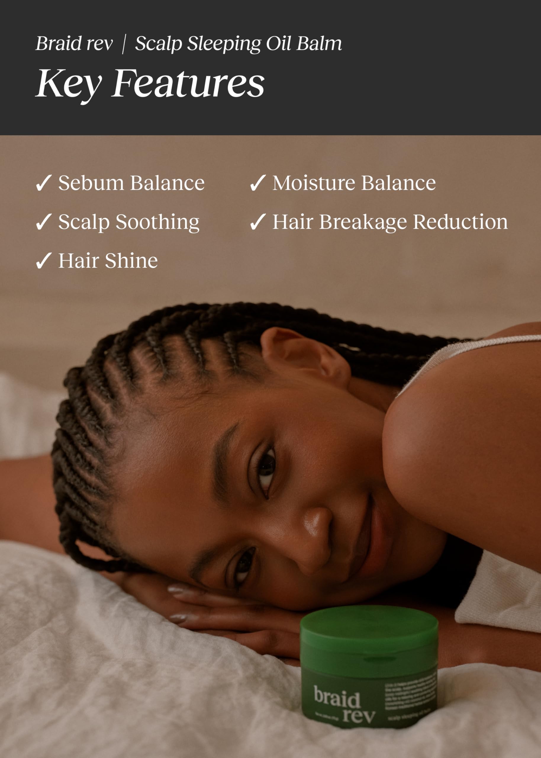 Bephor Braid Rev spatula application demonstrates balm-to-oil ease.