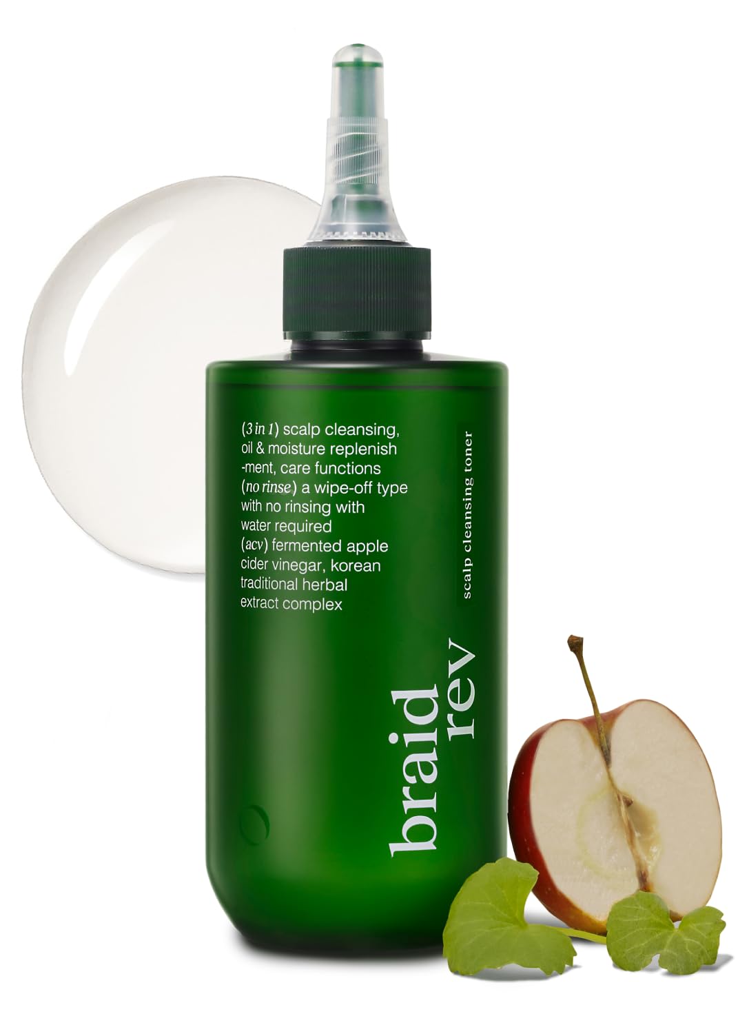 Bephor Scalp Toner bottle with apple cider for refreshing cleansing before braids.
