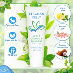 Bergman Kelly 1oz hotel amenities bottle ready for guest use in-room