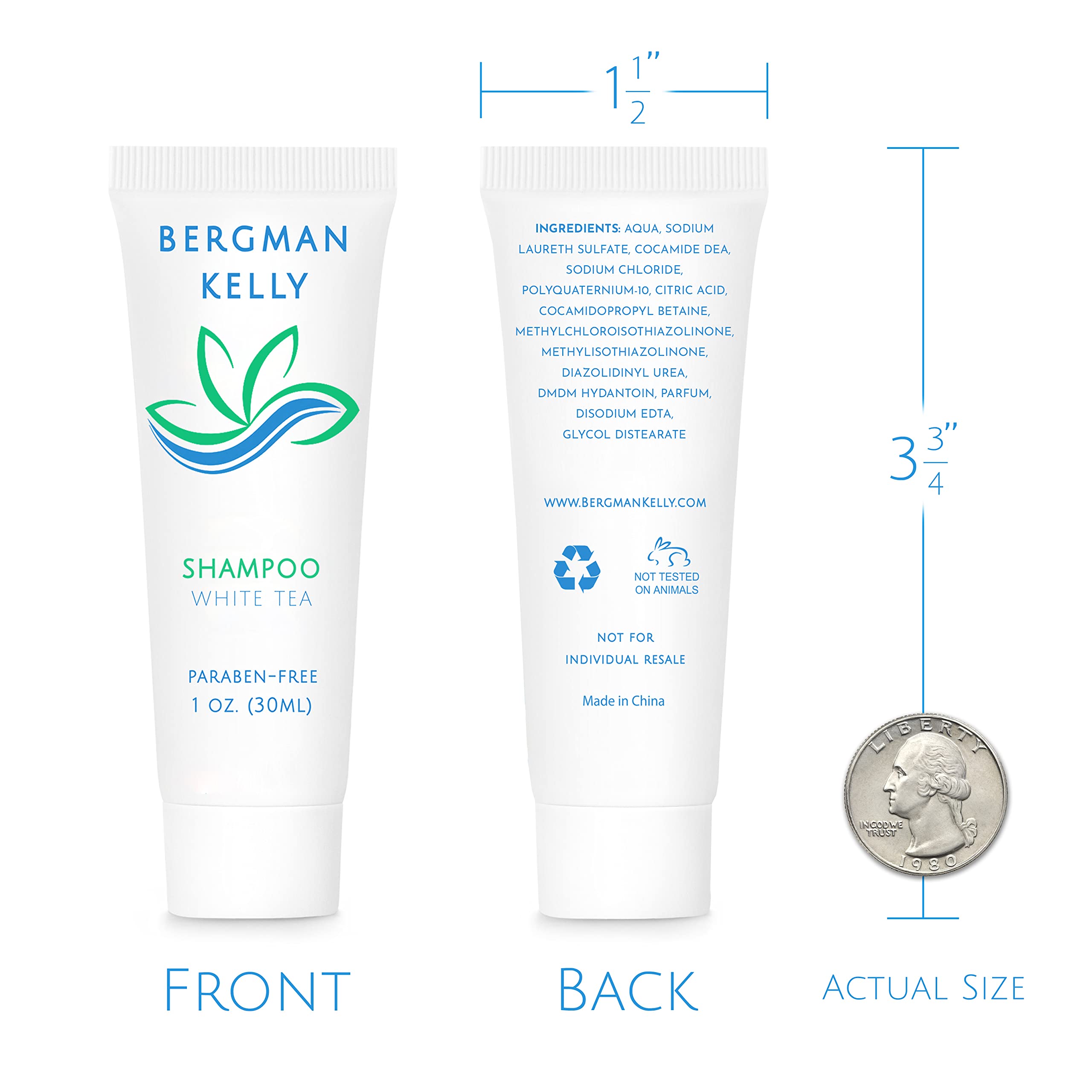 BERGMAN KELLY 1oz travel shampoo bottle suitable for carry-on use