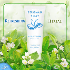 Bergman Kelly foil-sealed travel-size shampoo preventing leaks.