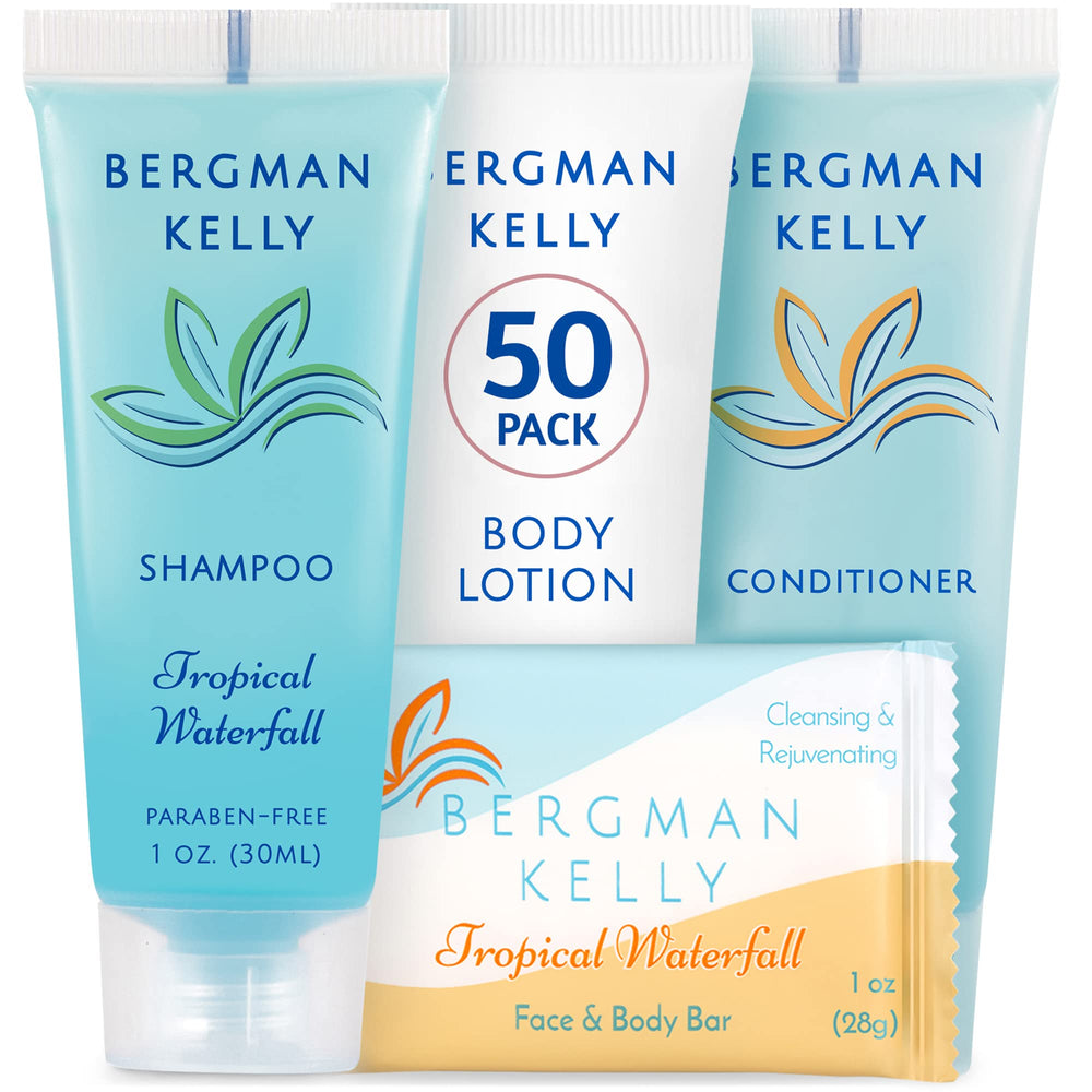 BERGMAN KELLY ginger lime shampoo bottle boosts guest refreshment during showers.