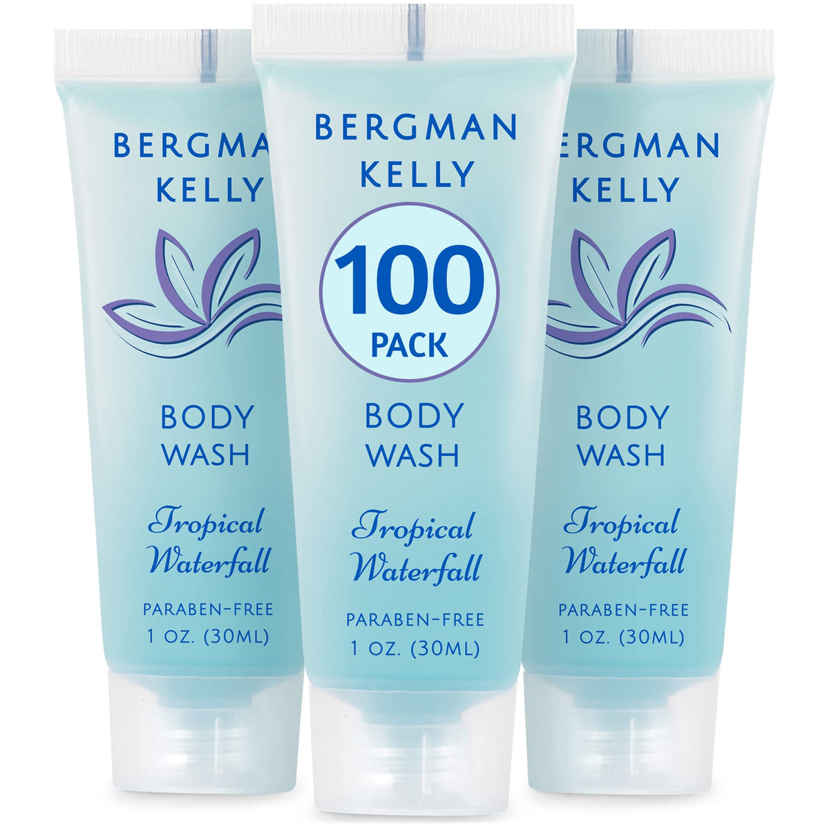BERGMAN KELLY travel size body wash tropical waterfall bottle for on the go hotel stays