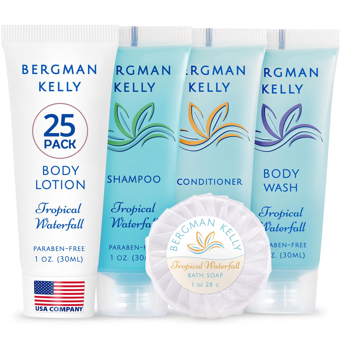 BERGMAN KELLY tropical waterfall soap 1oz bar for hotel stays with refreshing scent