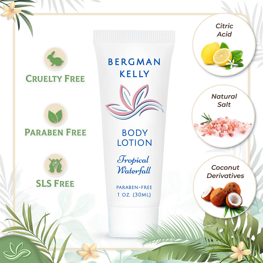 Bergman Kelly travel shampoo 1oz bottle, refreshing guest amenity during stays.