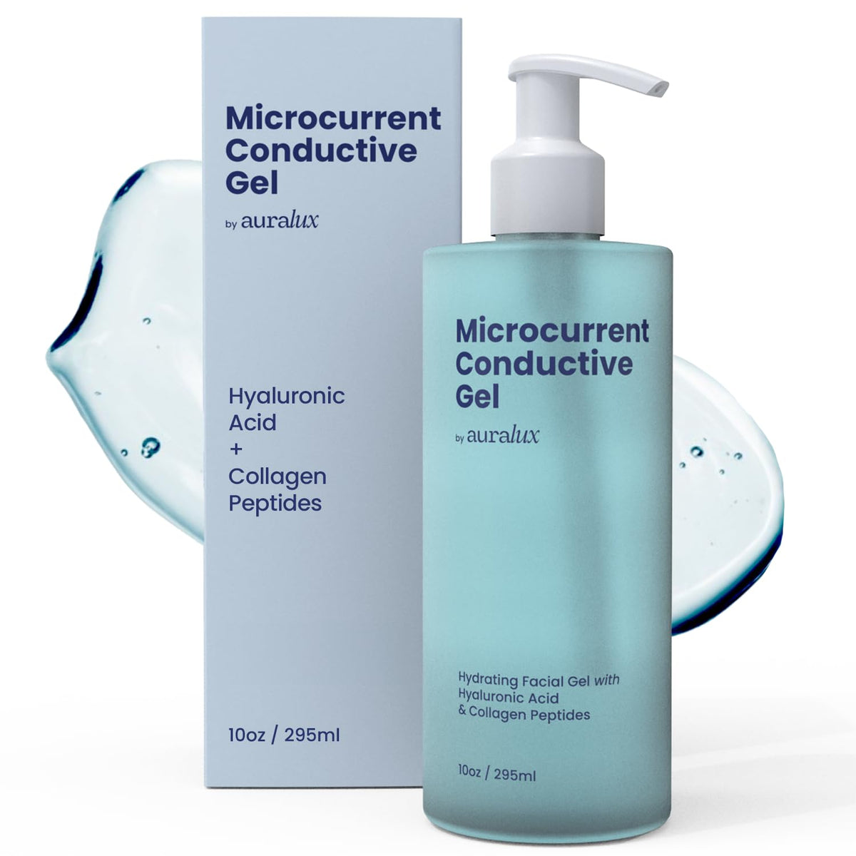 Berkland Auralux Hydrating Gel application for smooth microcurrent glide and hydration.