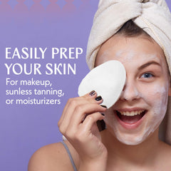 Berkland facial sponge buff pore refinement close-up demonstrating texture smoothing.