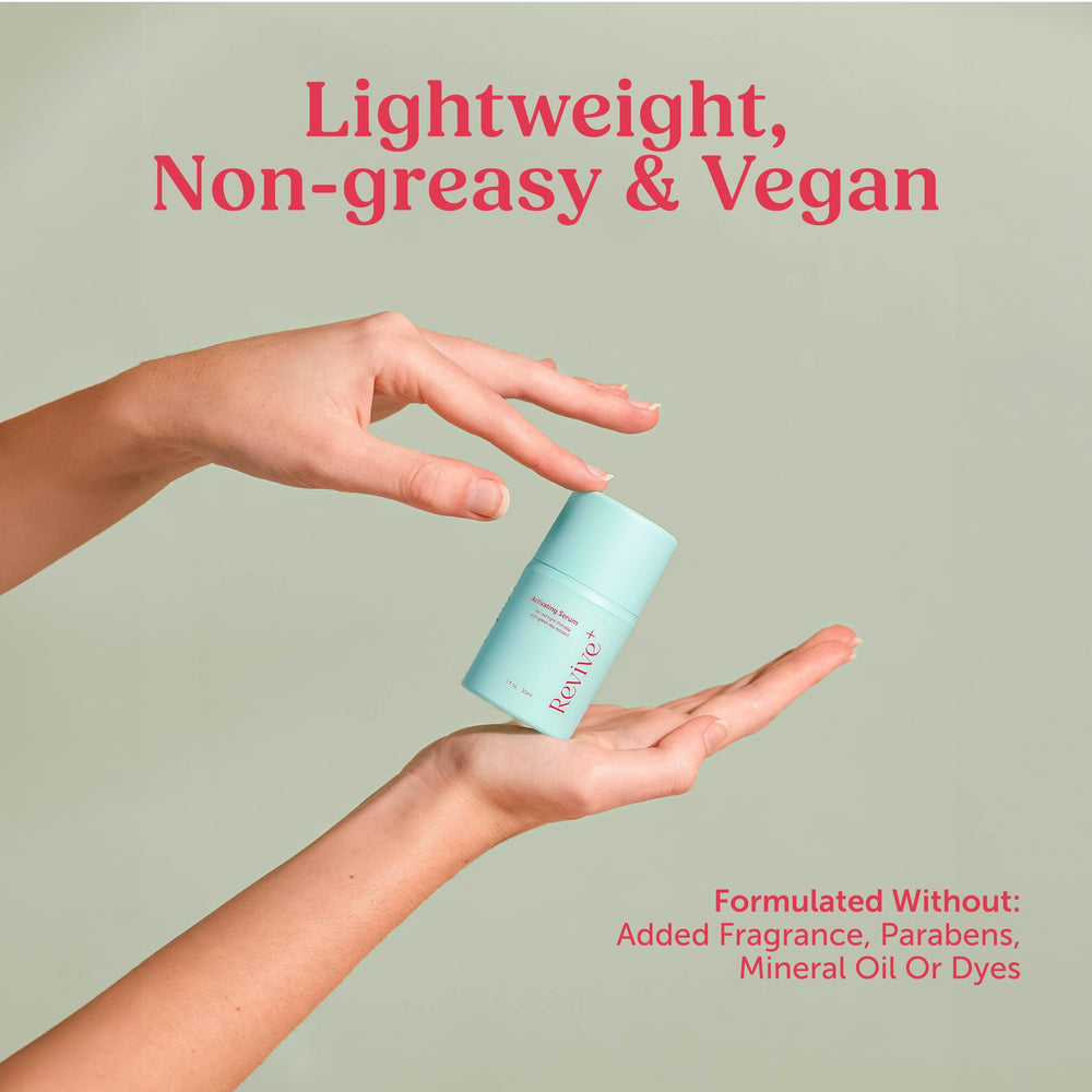 Berkland fragrance-free green tea serum swatch conveying soothing hydration.