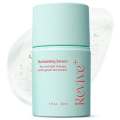 Berkland red light therapy activation serum bottle and pump promotes enhanced pre-treatment hydration before sessions.