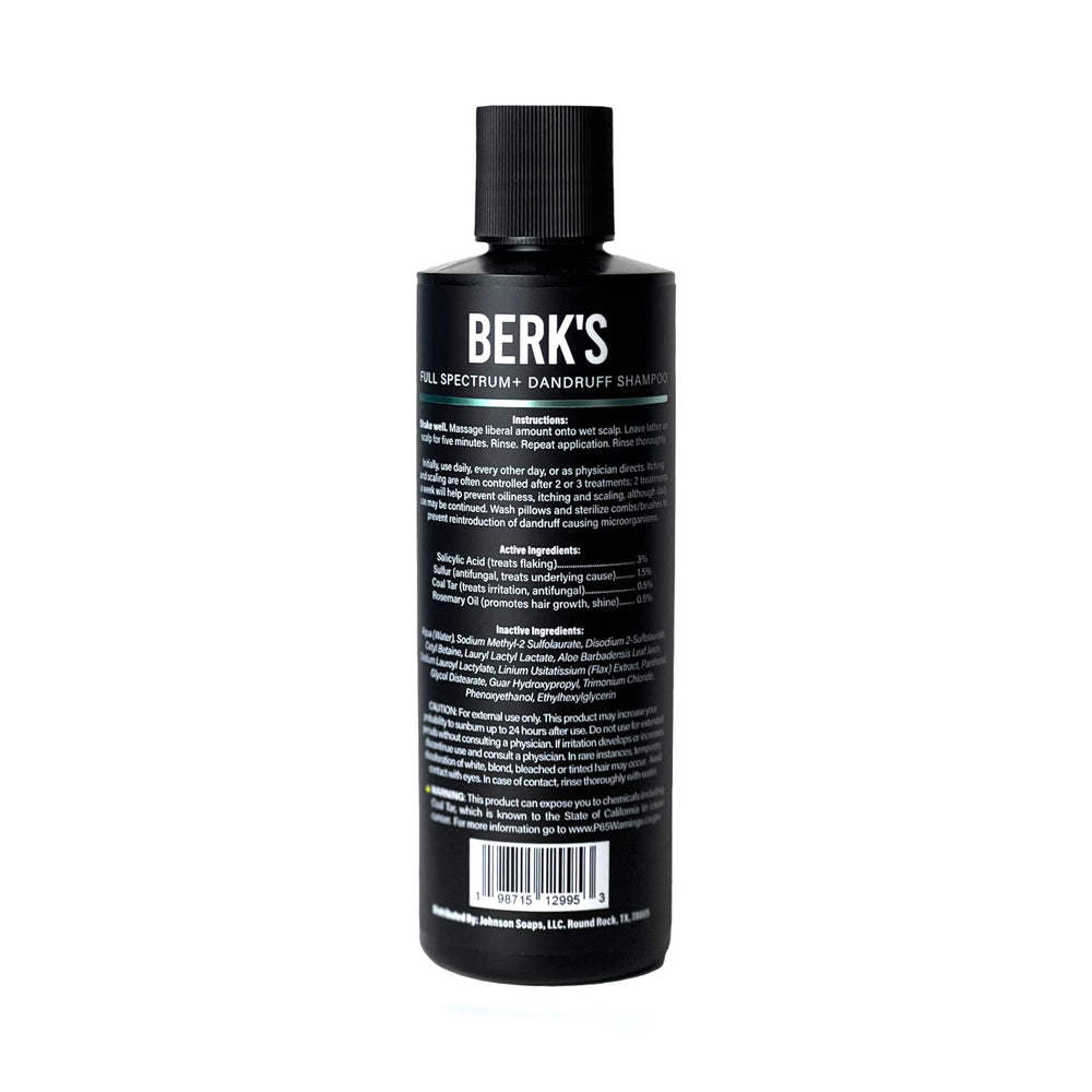 Berk's full spectrum dandruff shampoo foam demonstrates rich cleansing and scalp refreshment.
