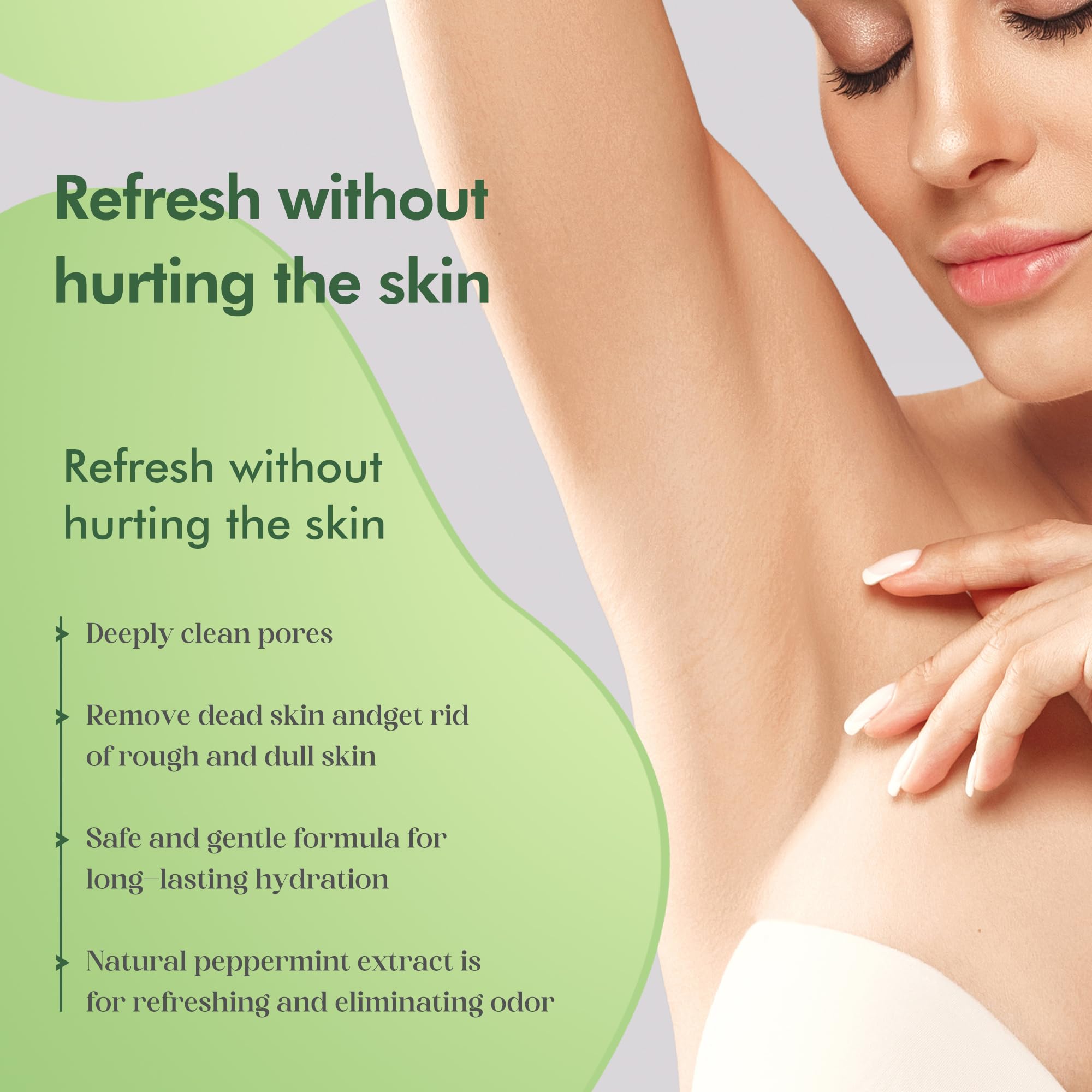 Berlaney armpit detox scrub used on legs and hands for exfoliation