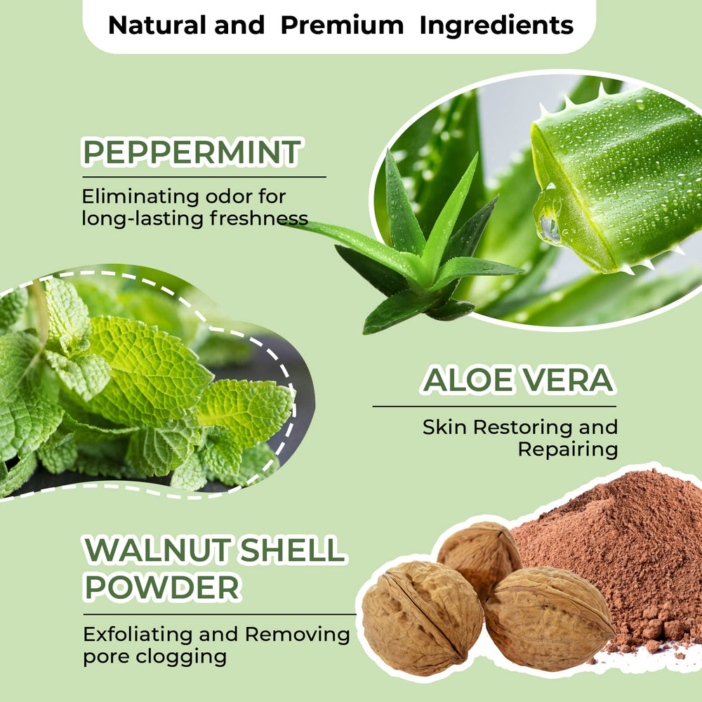 Berlaney Armpit Detox Scrub features peppermint detail for cooling cleanse