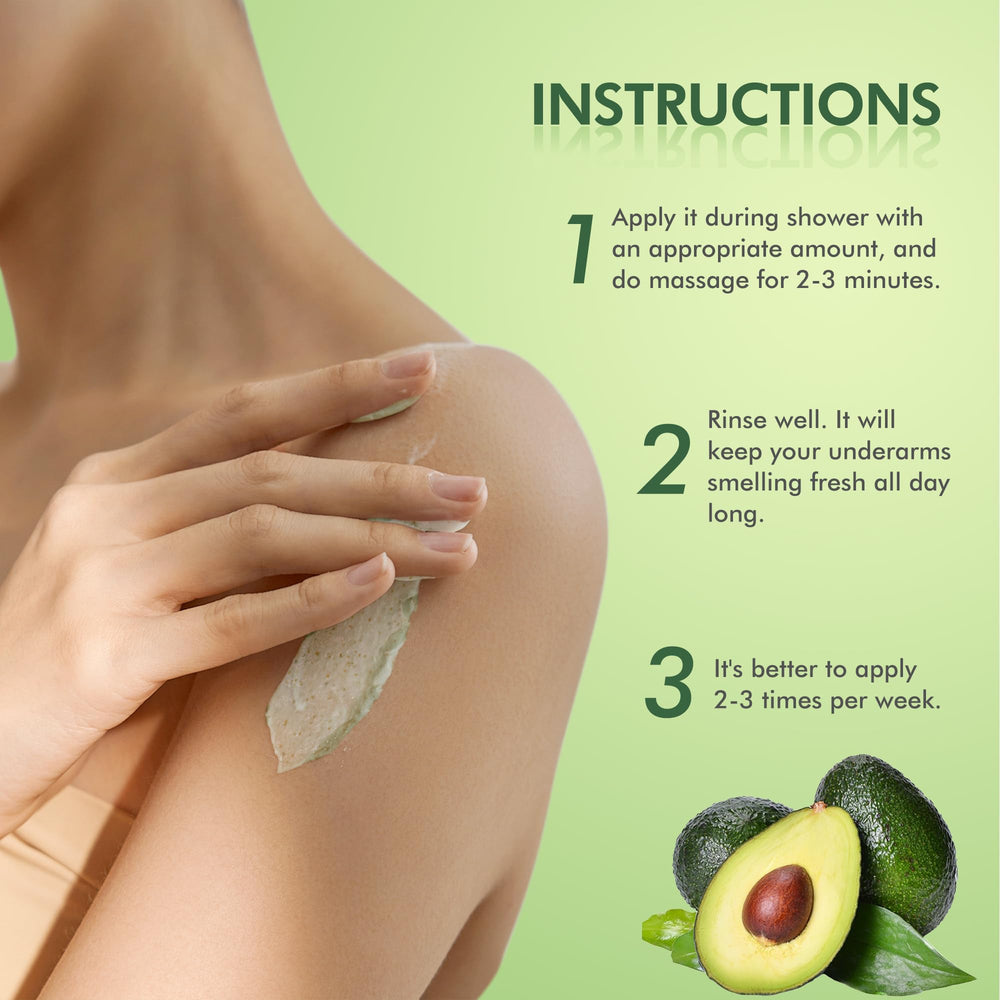 Berlaney armpit detox scrub natural ingredients bottle on clean background for nourishing skin