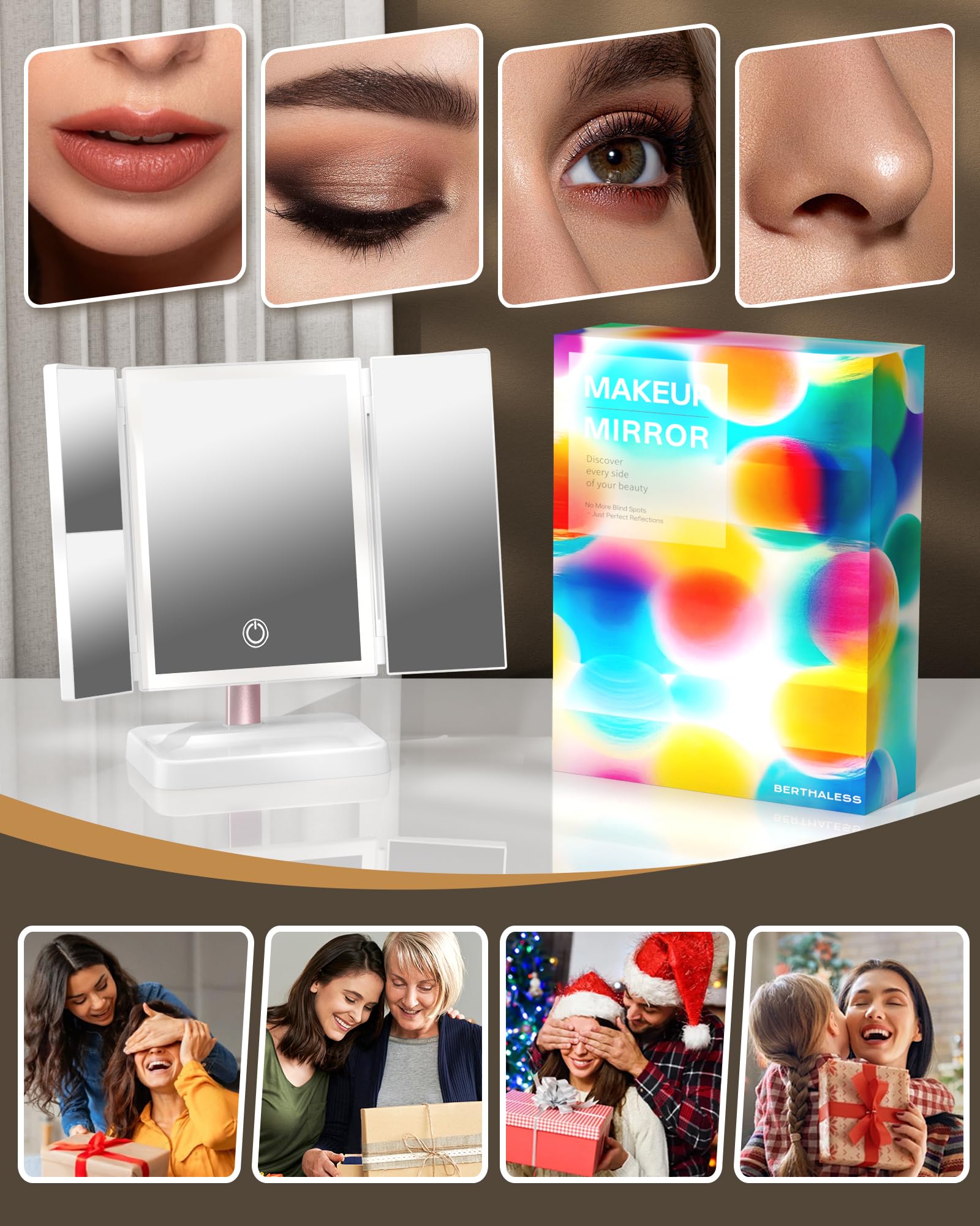 BERTHALESS gift-ready vanity mirror for special occasions.