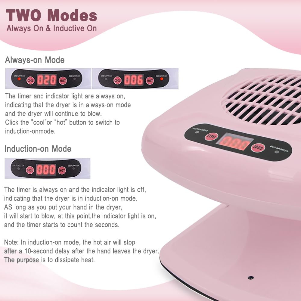 BESFURNITURE compact design nail dryer saves counter space