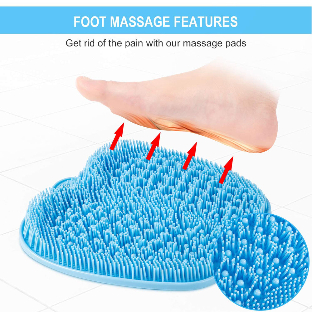 BESKAR Foot Scrubber Mat demonstrates reduction of rough patches with friction bristles.
