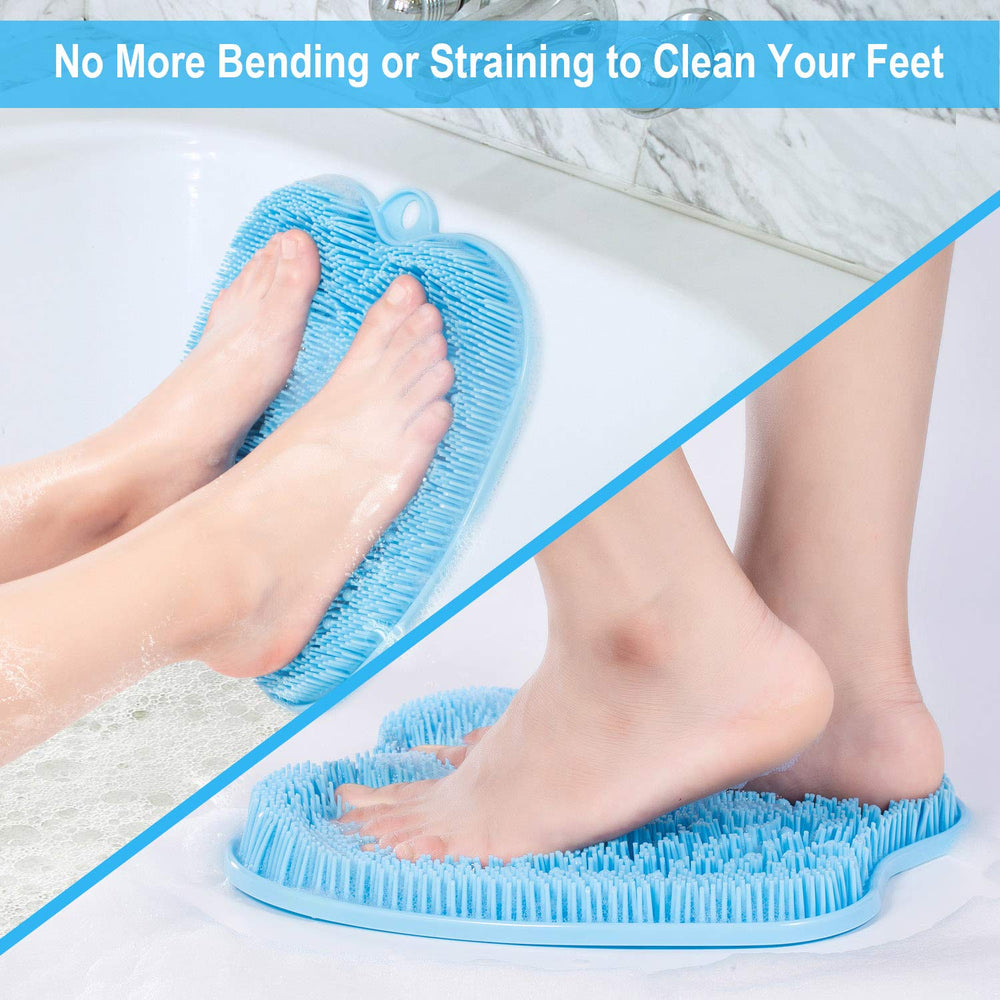 BESKAR Foot Scrubber Mat with non-slip suction cups for secure shower footing.