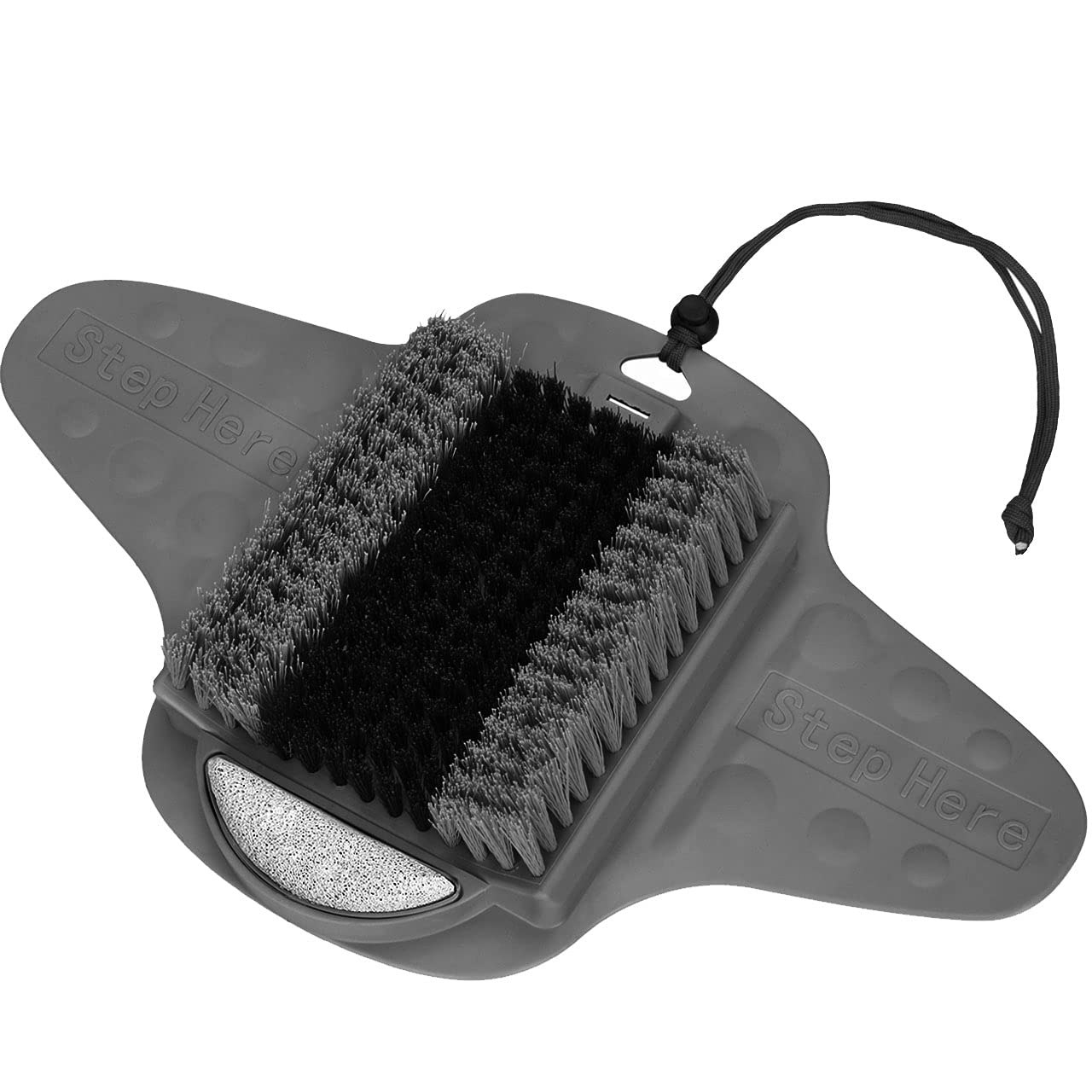 Beskar shower foot scrubber with pumice stone cleanses and exfoliates feet in the shower.