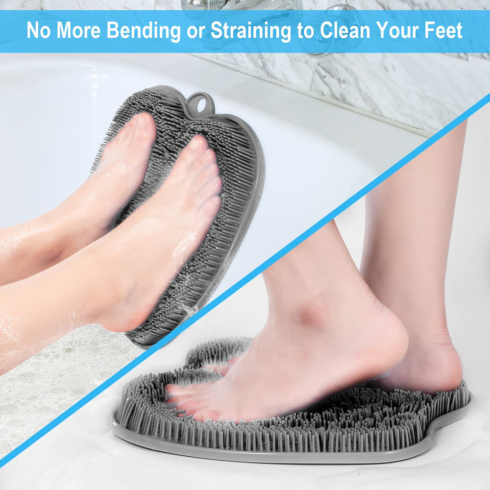 BESKAR XL Foot Scrubber Mat side view shows non-slip grip for safe shower use.