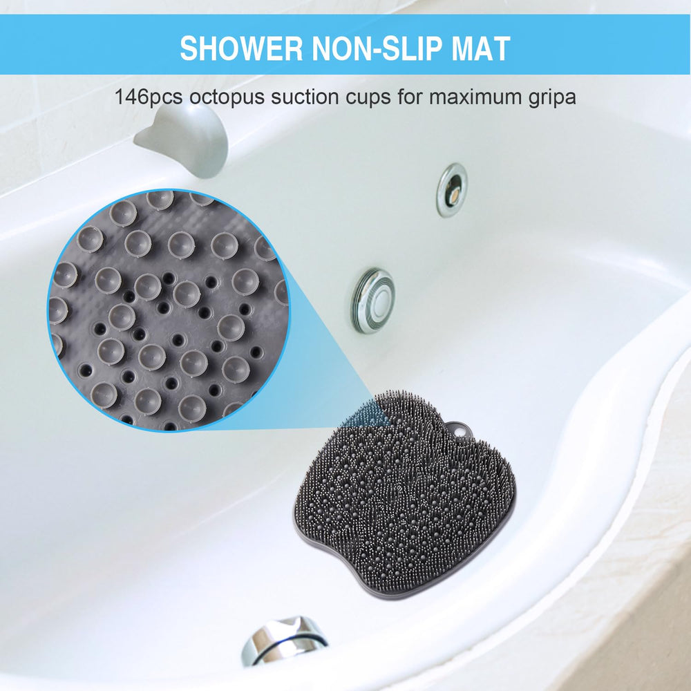 BESKAR XL Foot Scrubber Mat suction cups keep mat firmly in place.