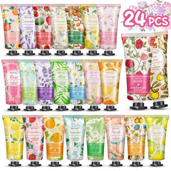BESNEL 24-pack hand cream set with fragrance assortment for daily mood options.