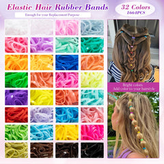 Bessrung 32-colors elastic hair bands colorful assortment for outfits.