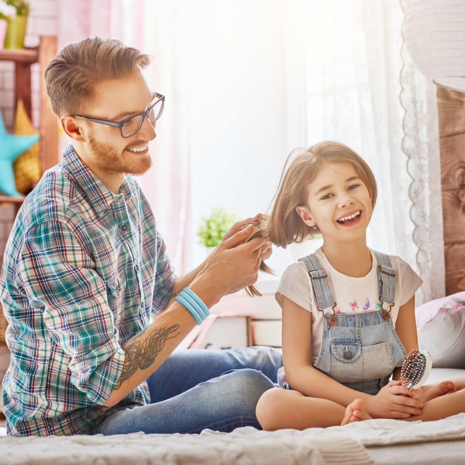 Bessrung daily-use elastic hair ties in action during chores.
