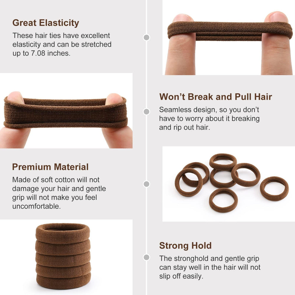 Bessrung dark-brown-color-matching hair-ties ideal for everyday wear.