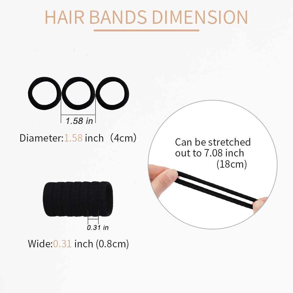 Bessrung 100pcs black hair ties match many hair colors for everyday wear