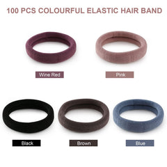 Bessrung hair ties beige closeup blending with light hair and outfits.
