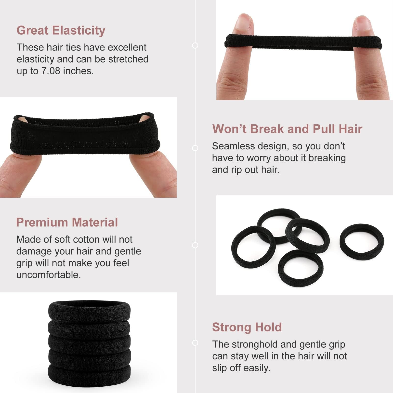 Bessrung stretch demonstration of thick seamless ties highlighting elasticity.