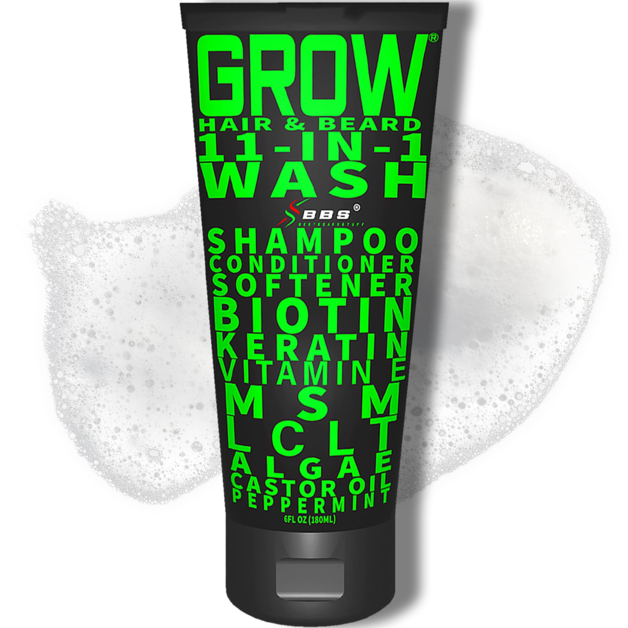 Best Beard Stuff GROW 11-in-1 bottle pour for easy daily grooming