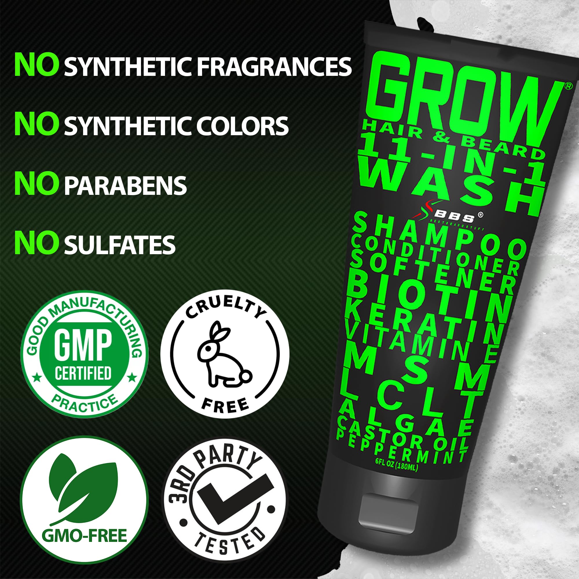 Best Beard Stuff GROW 11-in-1 exfoliator-scrub for beard skin