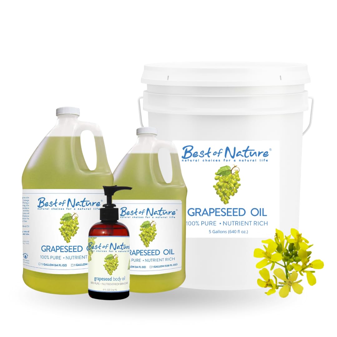 Best of Nature grapeseed oil half-gallon container ideal for home or studio use