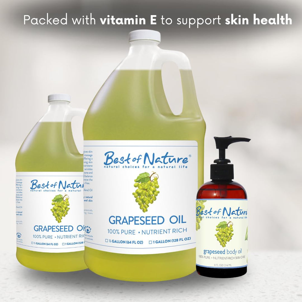 Best of Nature grapeseed oil used in spa setting as base for treatments