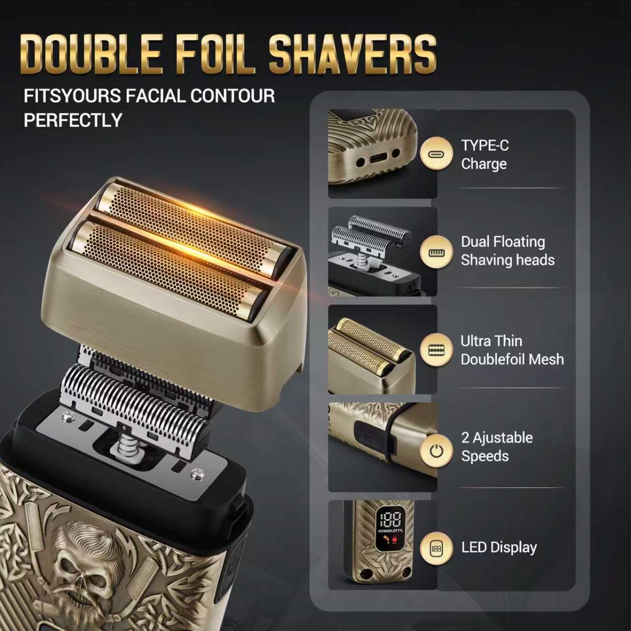 BESTBOMG BS-807E cordless shaver for quick neck and edge tidy-ups