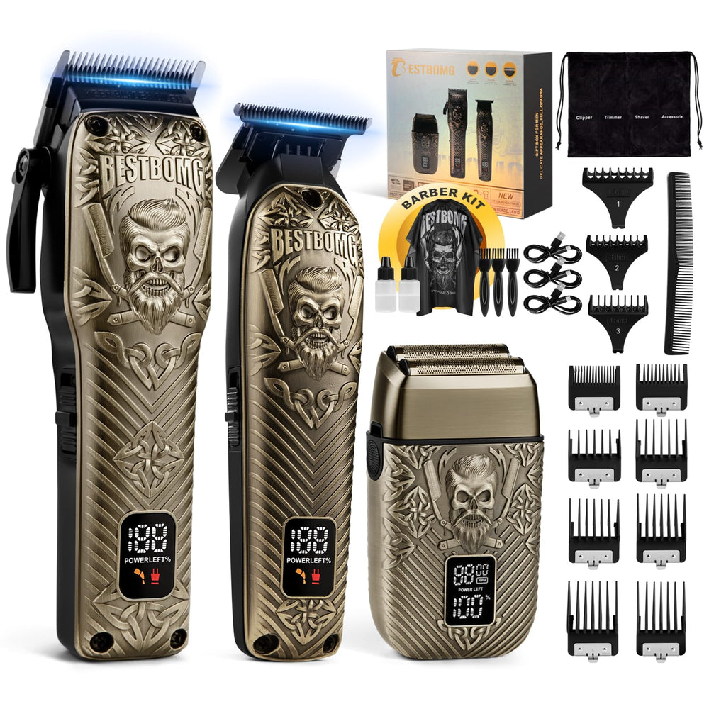 BESTBOMG BS-807E hair clipper metal body for precise, salon-grade cuts at home