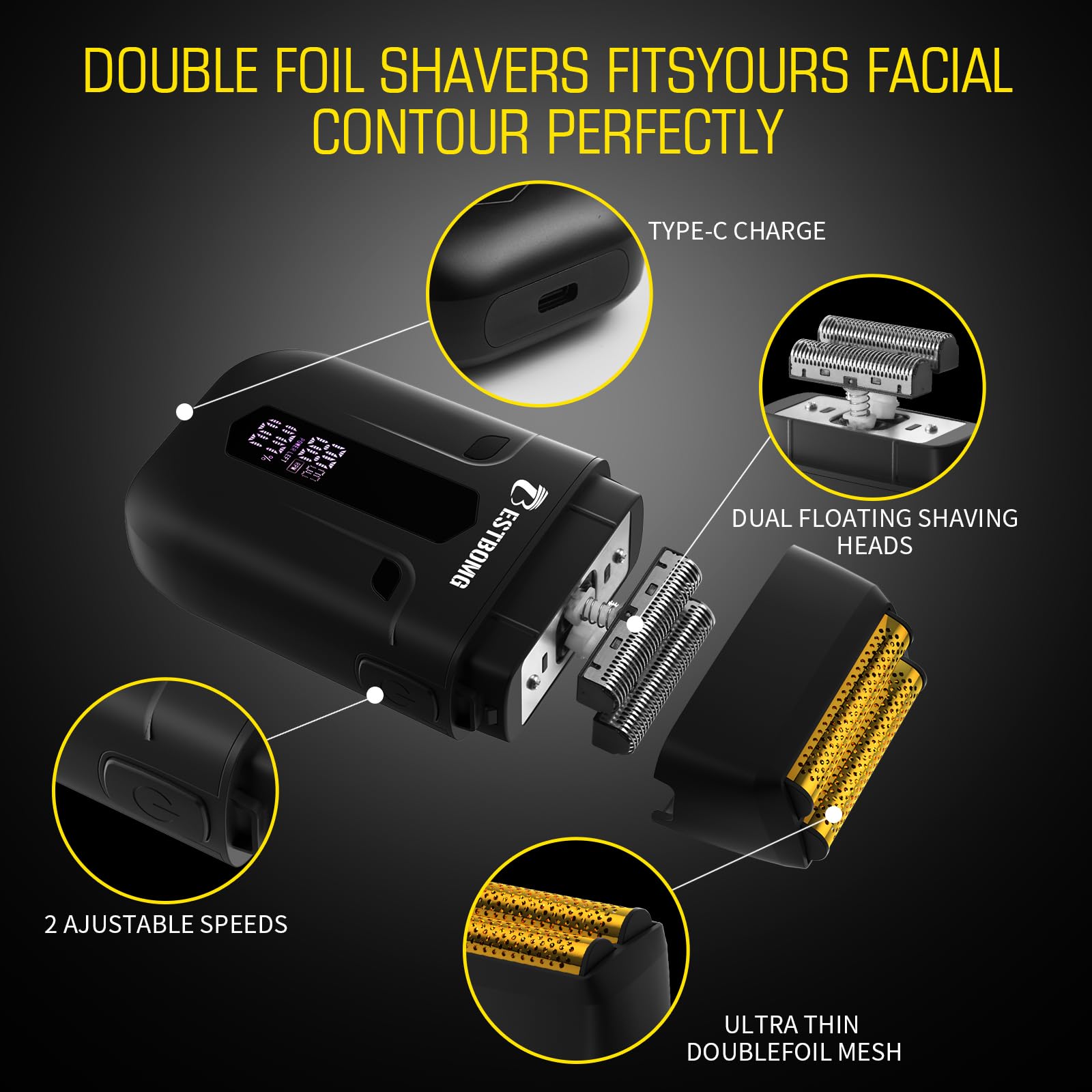 BESTBOMG BS-808A LED display shows battery status during grooming